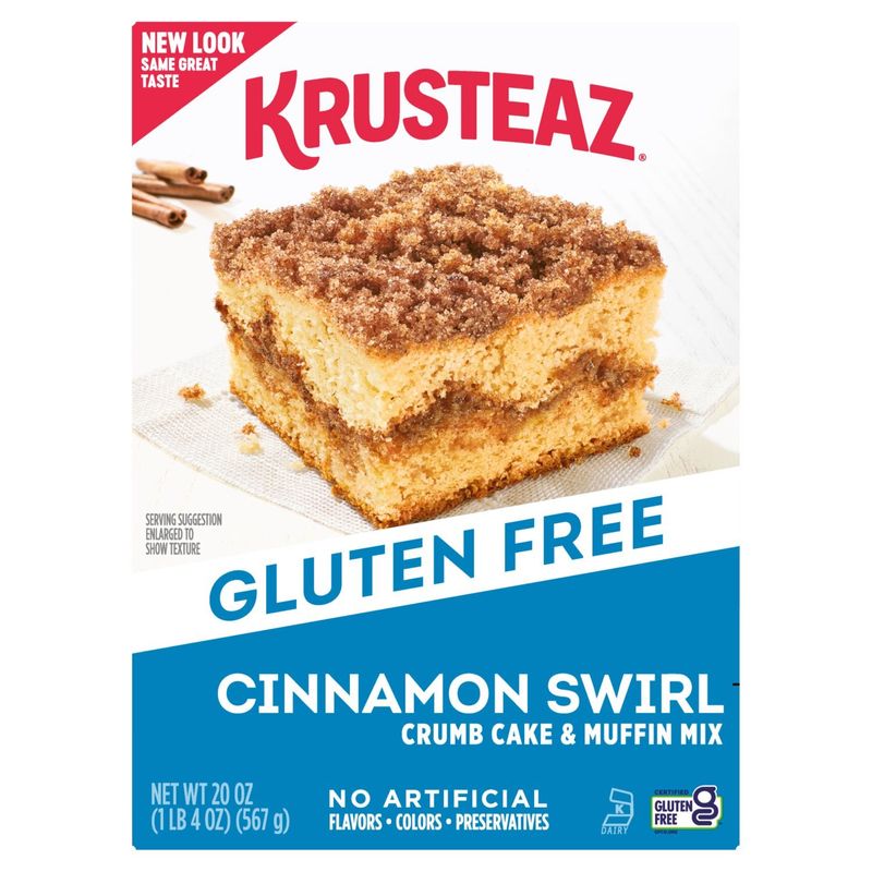 Krusteaz Gluten Free Cinnamon Swirl Crumb Cake &amp; Muffin Mix, 20 oz