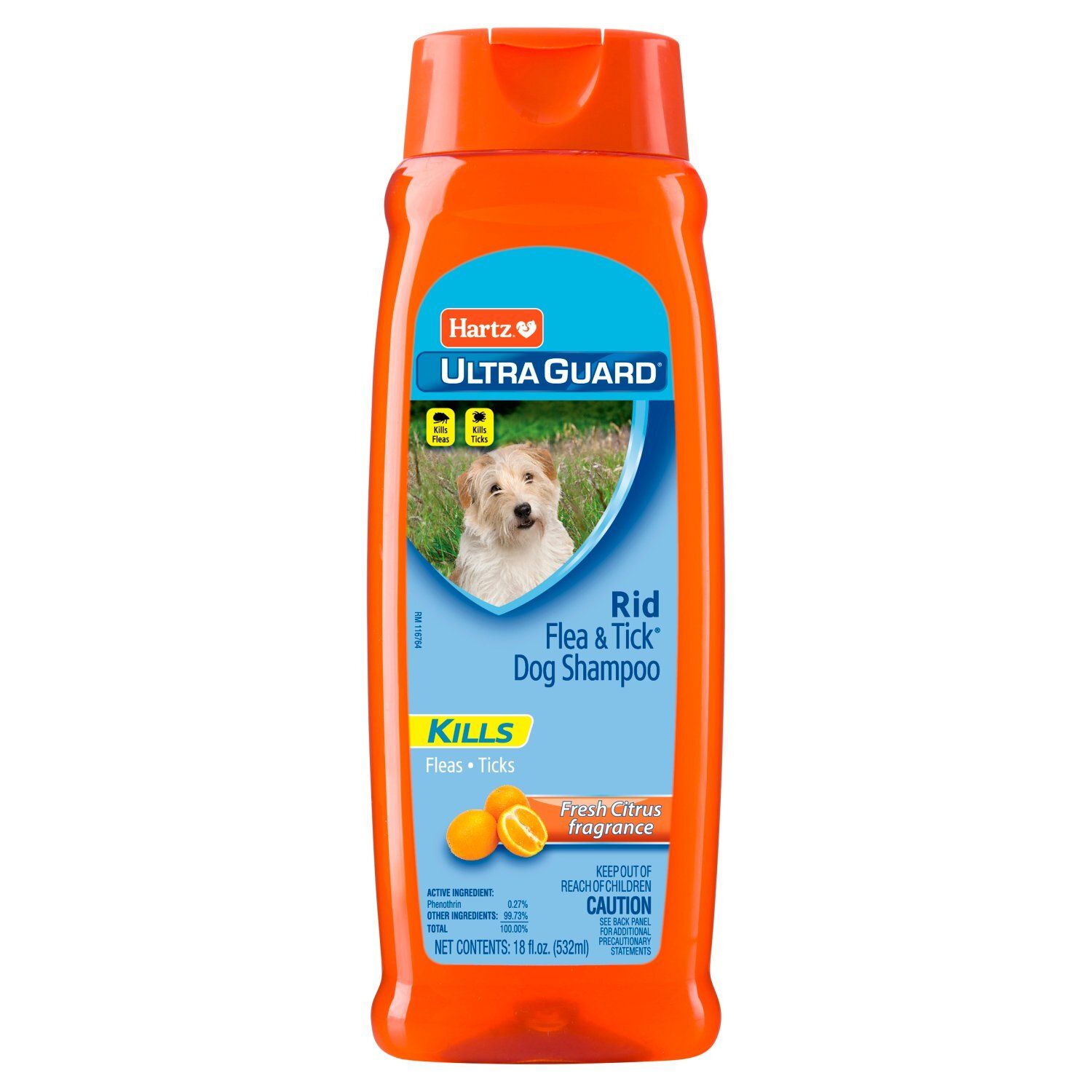 Hartz Ultra Guard Rid Flea &amp; Tick Fresh Citrus Fragrance Dog Shampoo, 18 fl oz