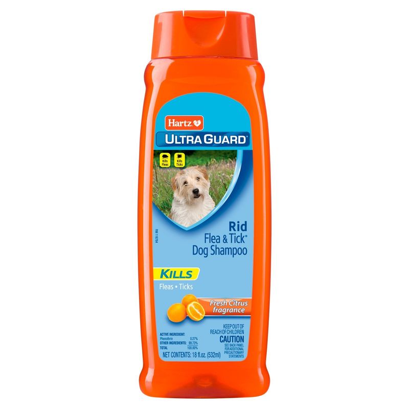 Hartz Ultra Guard Rid Flea &amp; Tick Fresh Citrus Fragrance Dog Shampoo, 18 fl oz