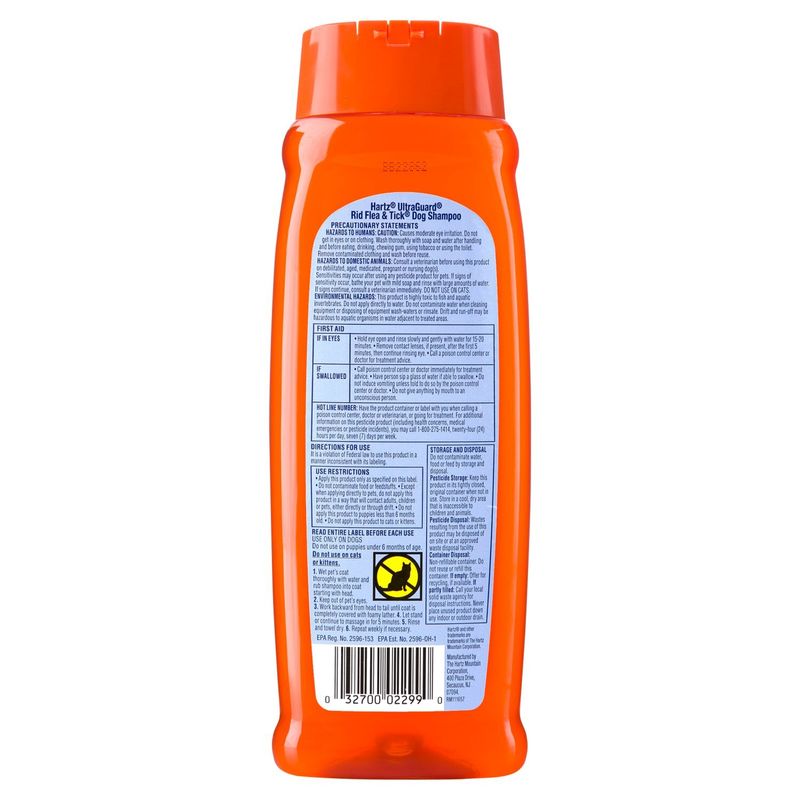 Hartz Ultra Guard Rid Flea &amp; Tick Fresh Citrus Fragrance Dog Shampoo, 18 fl oz