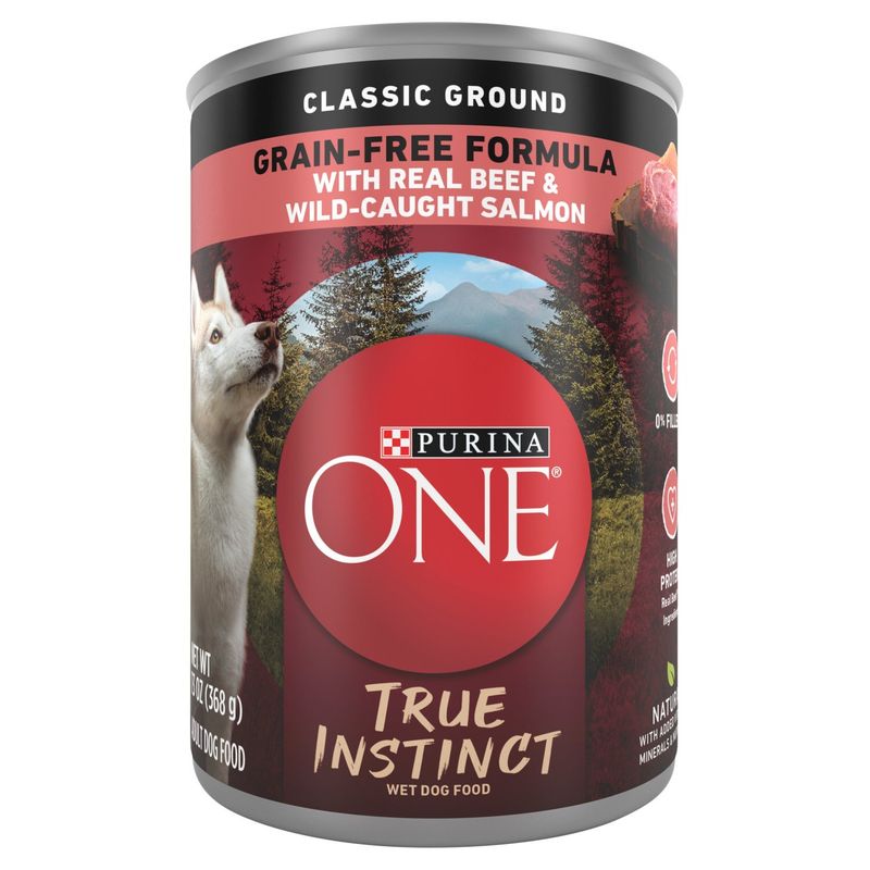 Purina ONE True Instinct with Real Beef &amp; Wild-Caught Salmon Adult Wet Dog Food, 13 oz