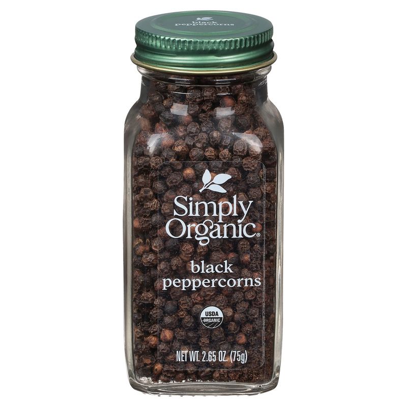 Simply Organic Black Peppercorns, 2.65 oz