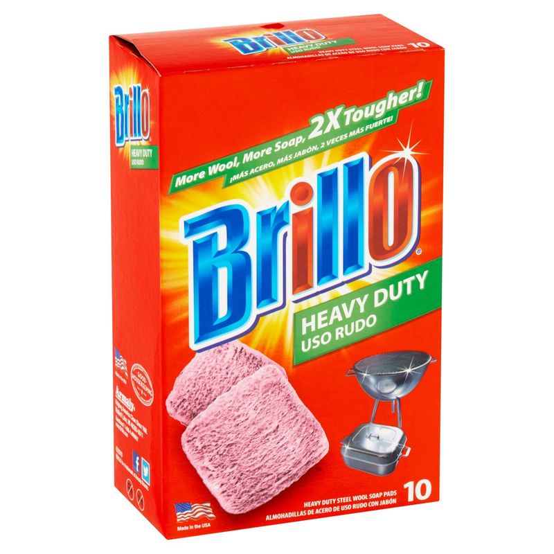 Brillo Heavy Duty Steel Wool Soap Pads, 10 count