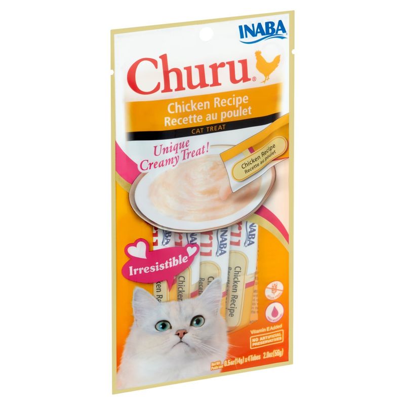 INABA Churu Chicken Recipe Cat Treat, 0.5 oz, 4 count