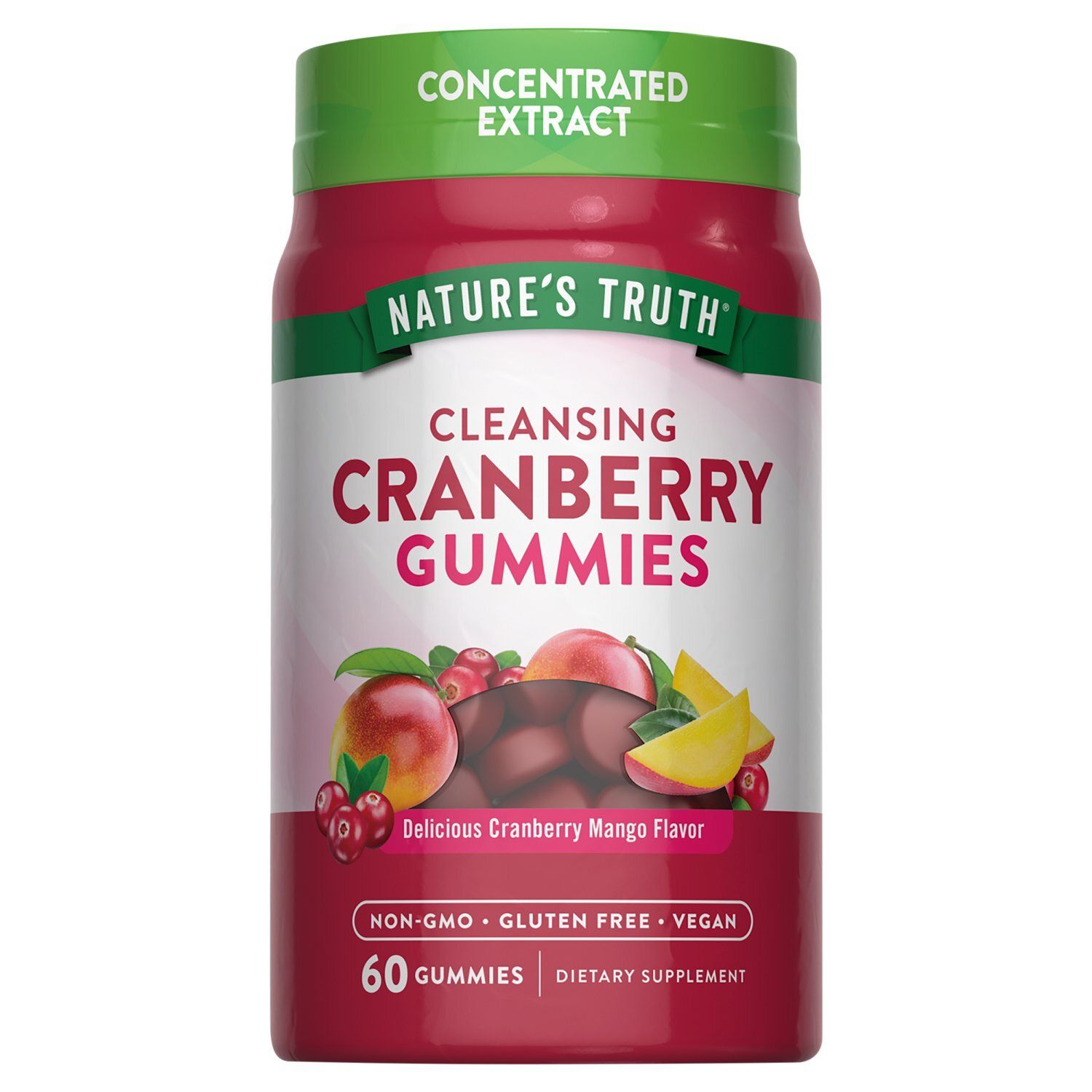 Nature's Truth Cleansing Delicious Cranberry Mango Flavor Dietary Supplement, 60 count