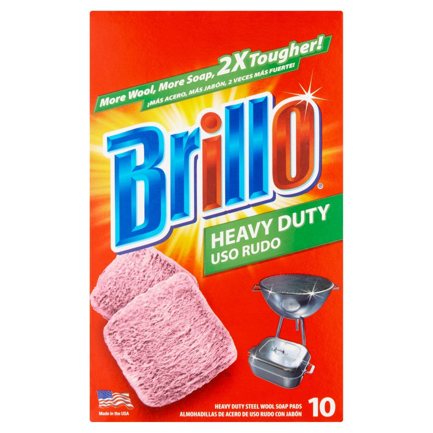 Brillo Heavy Duty Steel Wool Soap Pads, 10 count