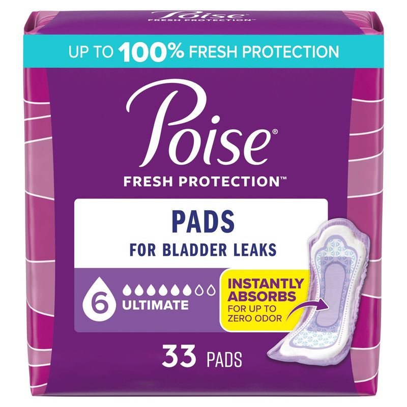 Poise Fresh Protection Ultimate Pads, 33 count