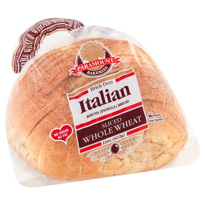 Paramount Bakeries Brick Oven Sliced Whole Wheat Italian Round Panella Bread, 22 oz
