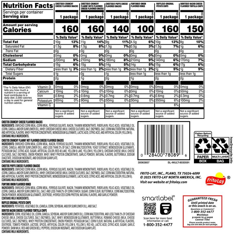 Frito Lay Snacks NFL Tailgating Mix Variety 39 1/4 Oz, 42 Count