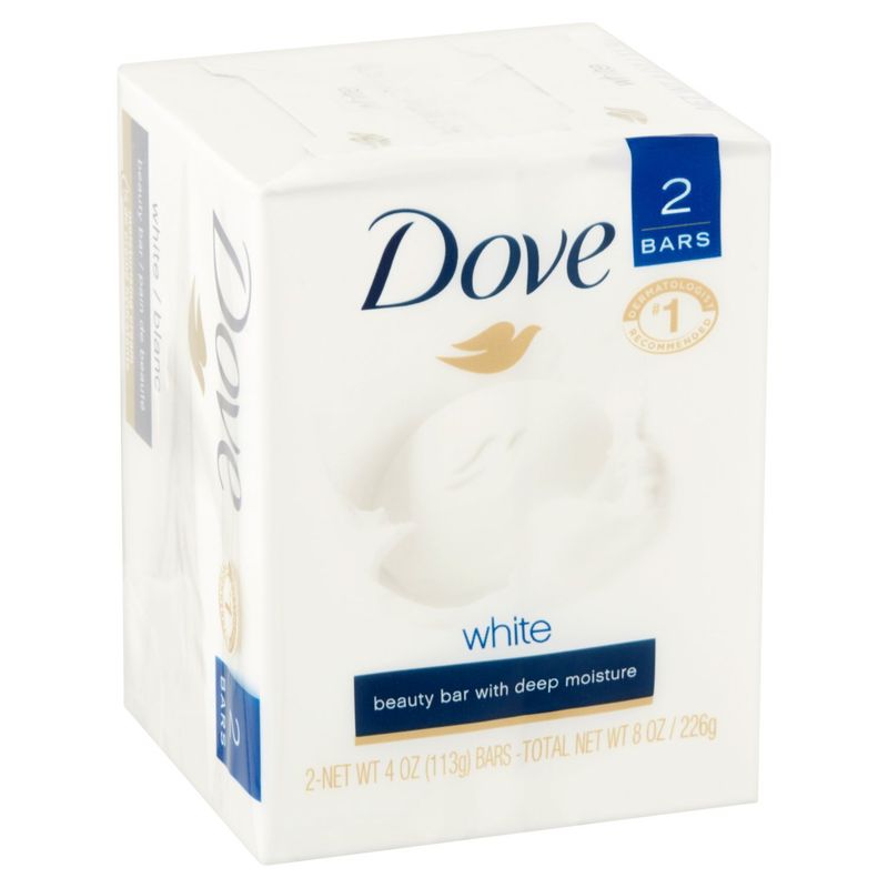 Dove White Beauty Bar with Deep Moisture, 4 oz, 2 count