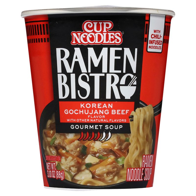 Cup Noodles Ramen Bistro Korean Gochujang Beef Gourmet Noodle Soup, 3.10 oz