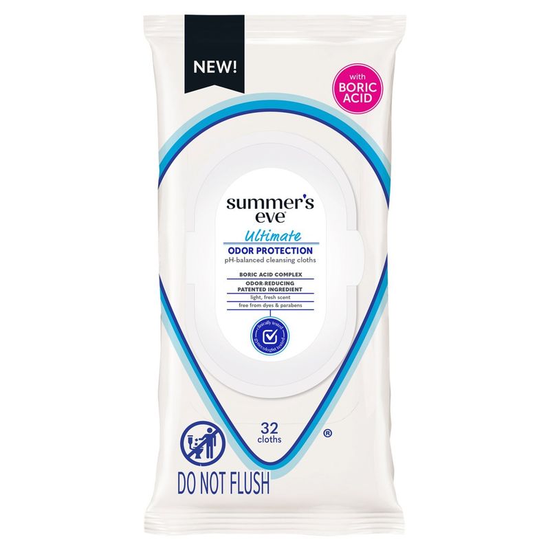 Summer's Eve Ultimate Odor Protection PH-balanced Cleansing Cloths, 32 count