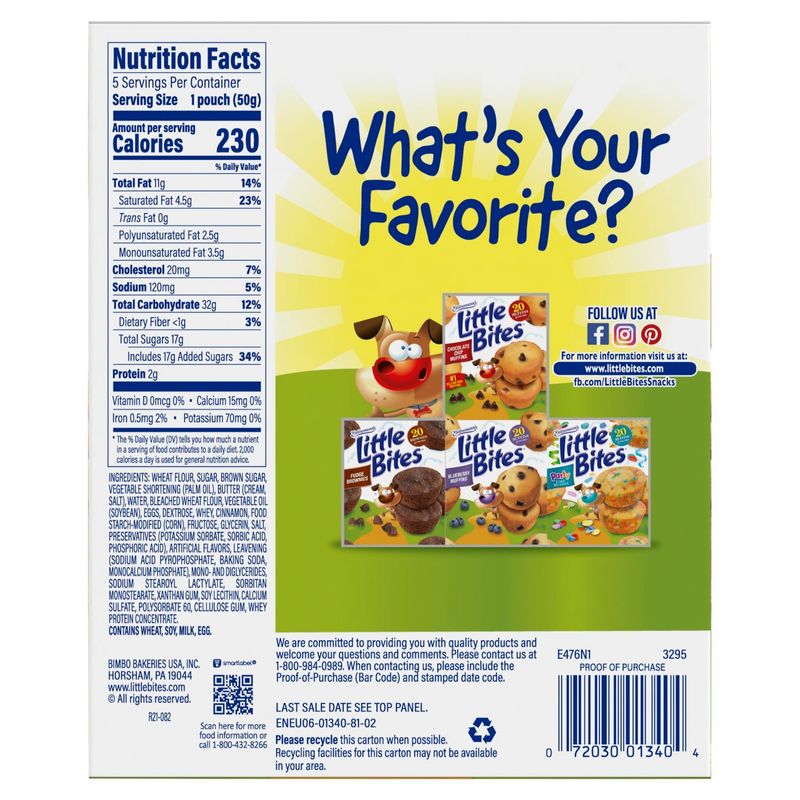 Entenmann's Little Bites Crumb Cakes, 20 count, 8.75 oz