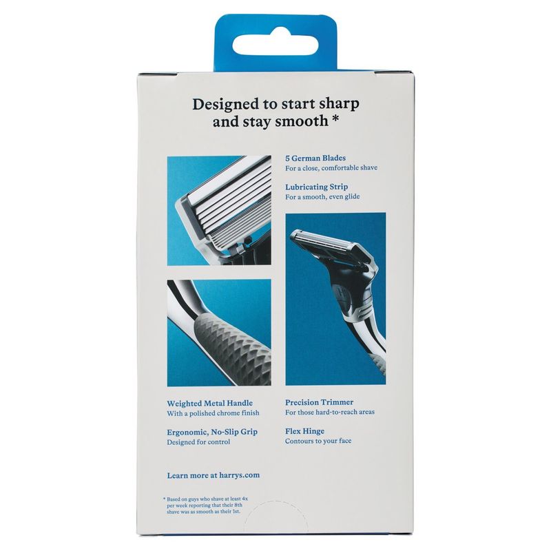 Harry's Razor Handle and 5-Blade Cartridges Chrome Edition