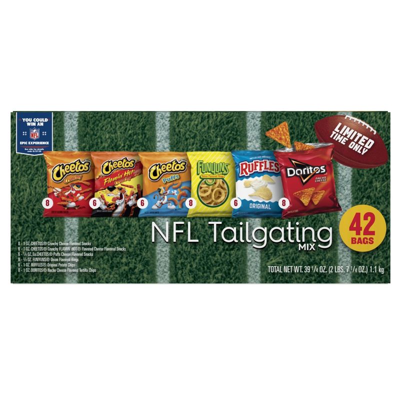 Frito Lay Snacks NFL Tailgating Mix Variety 39 1/4 Oz, 42 Count