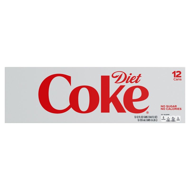 Diet Coke Soda, 12 fl oz, 12 count
