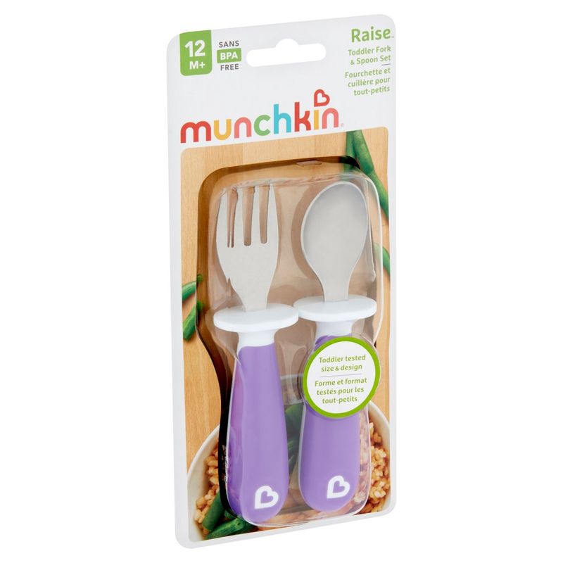 Munchkin Raise Toddler Fork &amp; Spoon Set, 12 M+