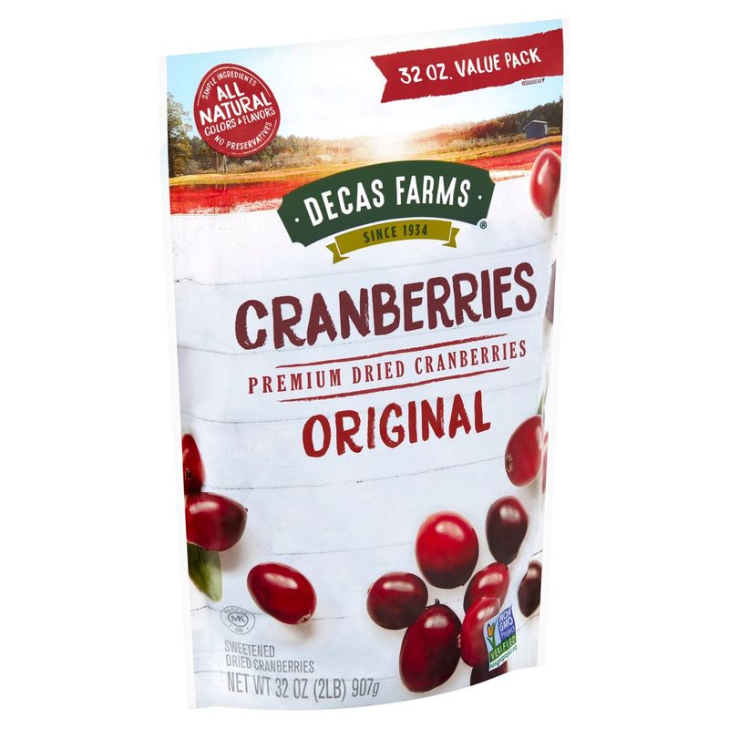 Decas Farms Original Premium Sweetened Dried Cranberries Value Pack, 32 oz