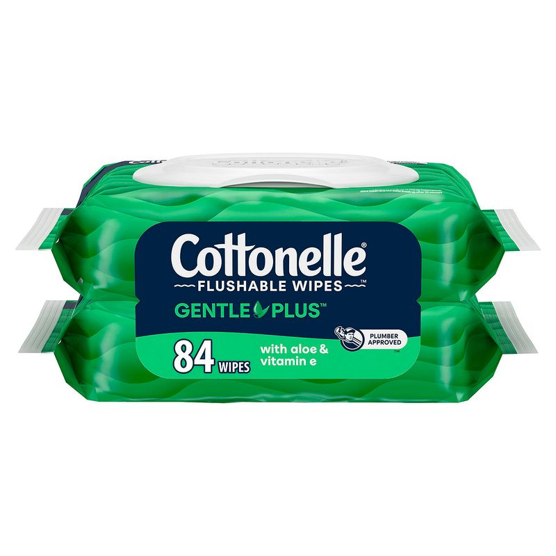 Cottonelle GentlePlus Hypoallergenic Flushable Wipes, 42 count, 2 packs