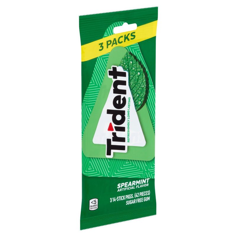 Trident Spearmint Sugar Free Gum, 42 count