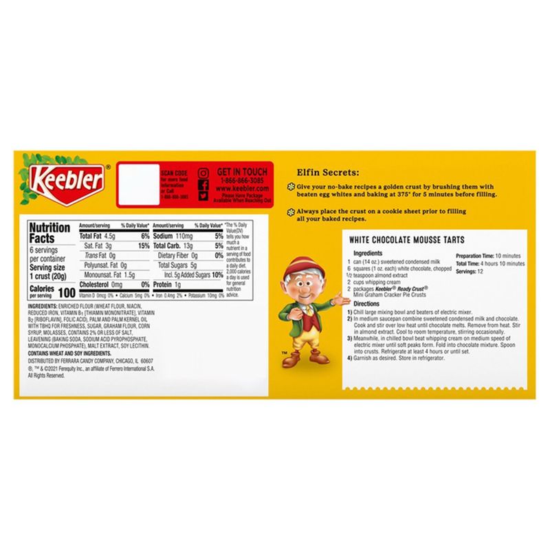 Keebler Graham Mini Pie Crusts, 6 count, 4 oz