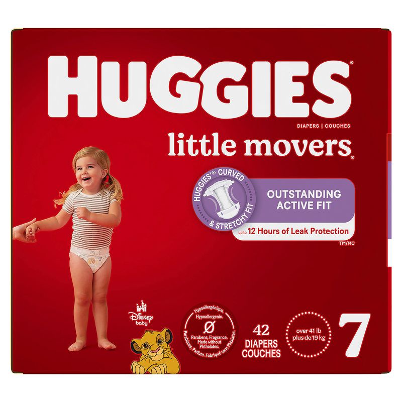 Huggies Little Movers Outstanding Active Fit Diapers, Size 7, Over 41 lb, 42 count