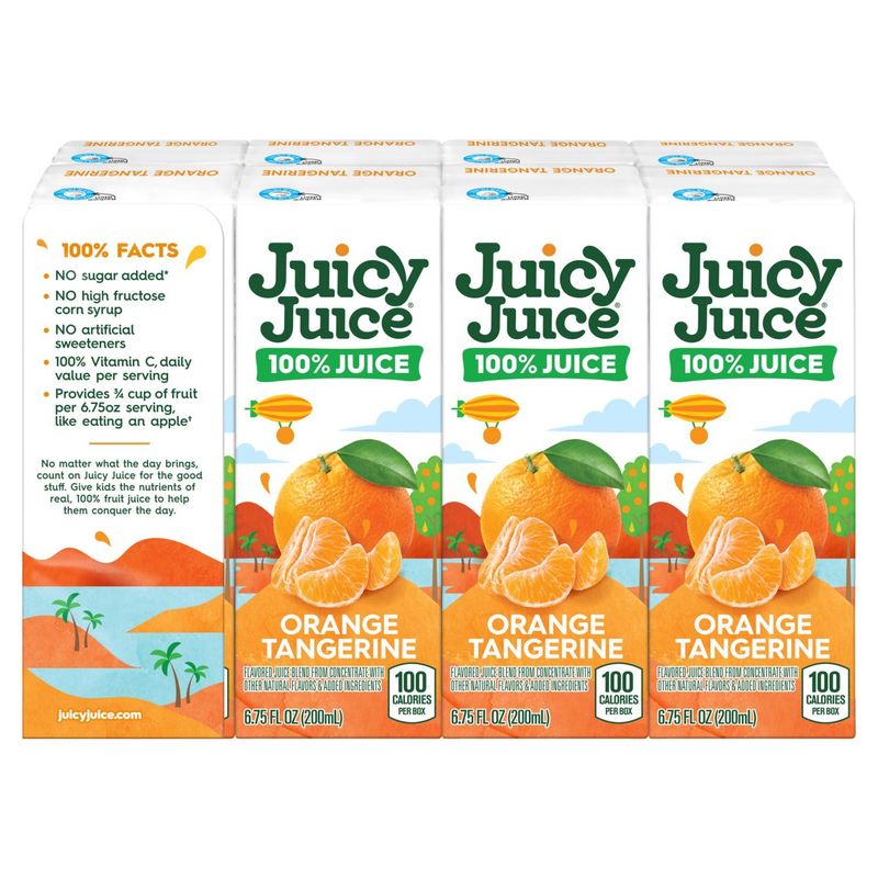 Juicy Juice Orange Tangerine 100% Juice, 6.75 fl oz, 8 count