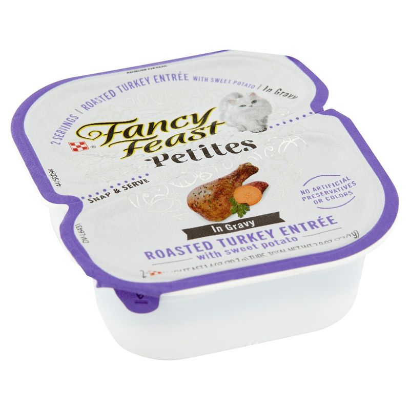 Purina Fancy Feast Petites Roasted Turkey Entrée in Gravy Gourmet Cat Food, 1.4 oz, 2 count