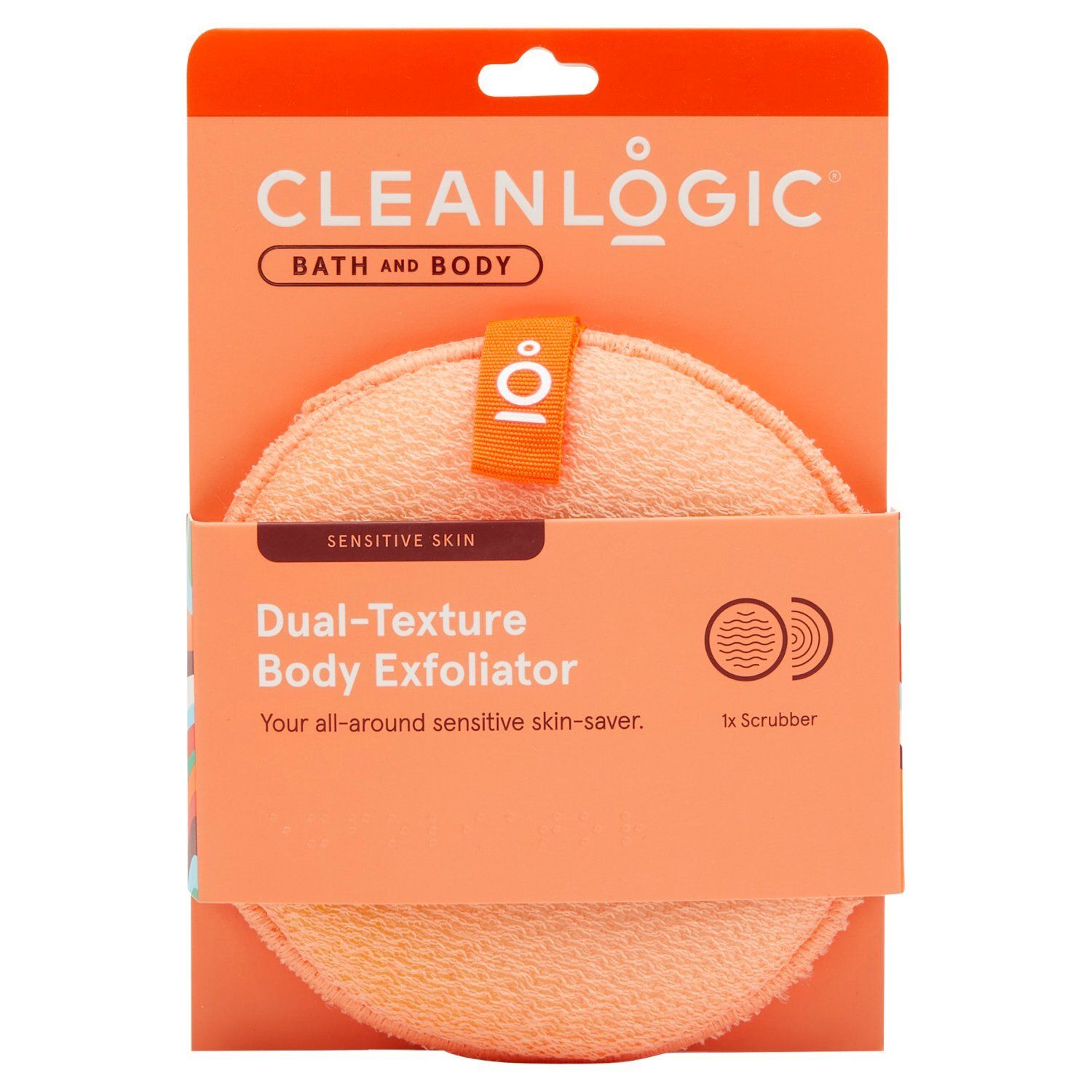 Cleanlogic Bath and Body Sensitive Skin Dual-Texture Body Exfoliator Scrubber