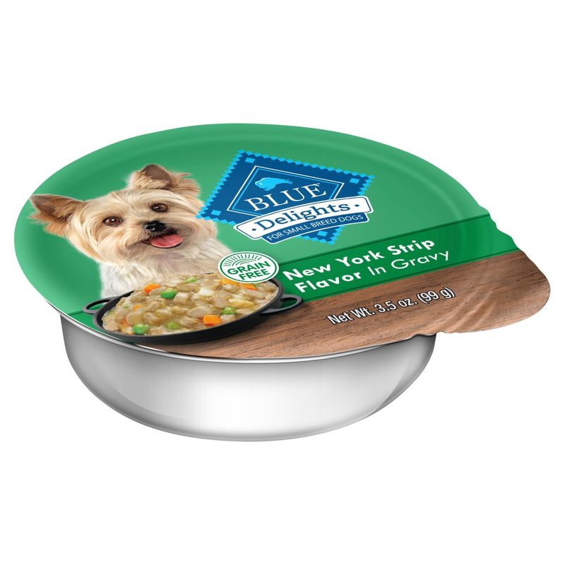 Blue Delights New York Strip Flavor in Gravy Dog Food, For Small Breed Dogs, 3.5 oz