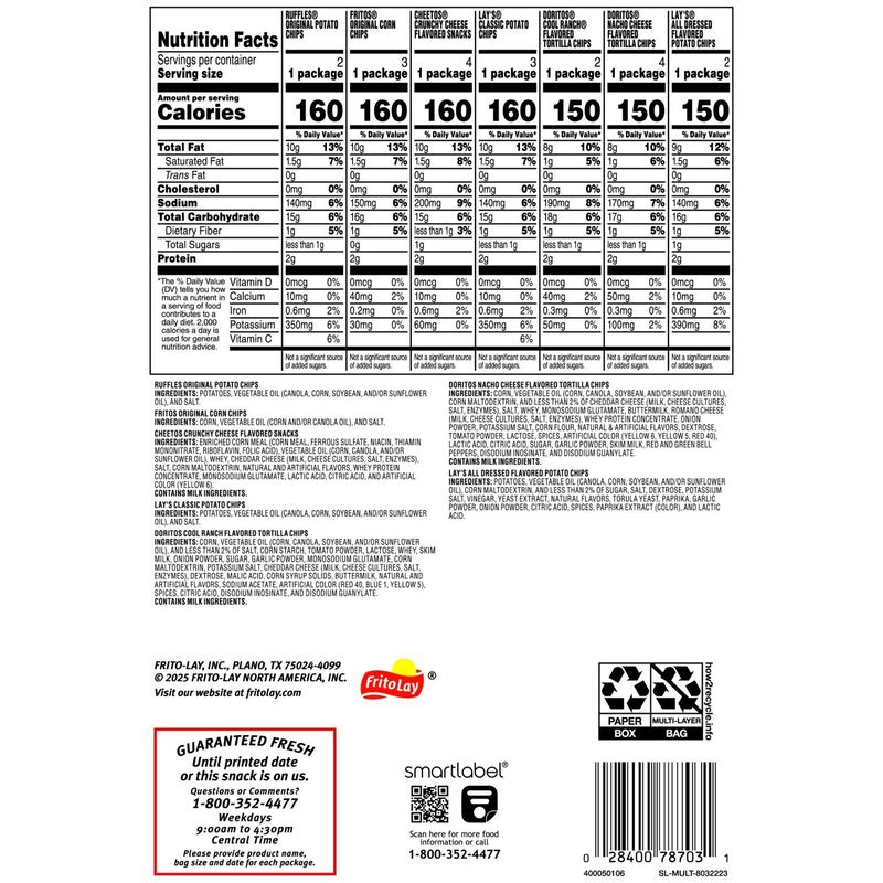 Frito Lay Snacks Classic Mix Variety , 20 Oz, 20 Count