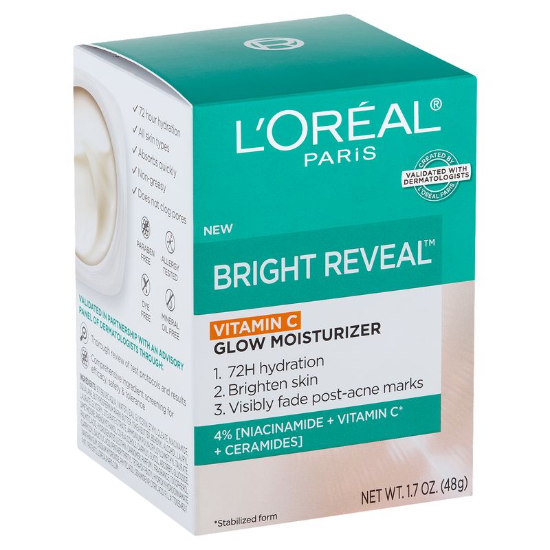 L'Oréal Paris Bright Reveal Vitamin C Glow Moisturizer, 1.7 oz