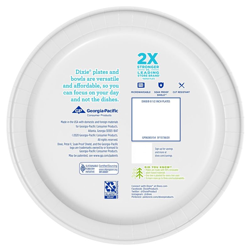 Dixie Everyday 8 1/2 in Printed Paper Plates, 90 count