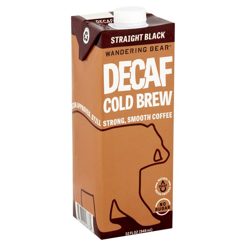 Wandering Bear Straight Black Decaf Cold Brew Coffee, 32 fl oz