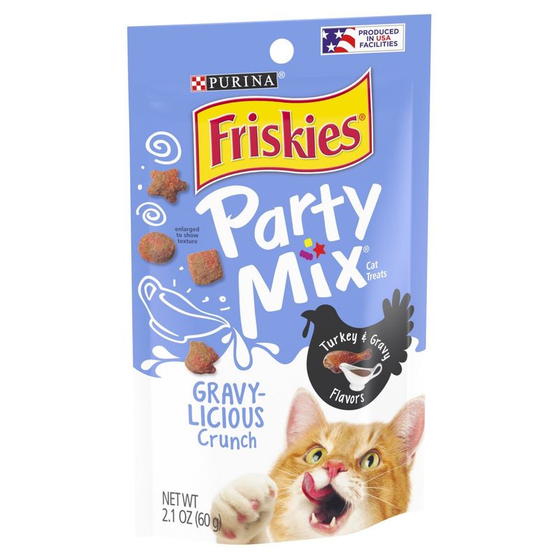 Purina Friskies Party Mix Turkey &amp; Gravy Flavors Cat Treats, 2.1 oz