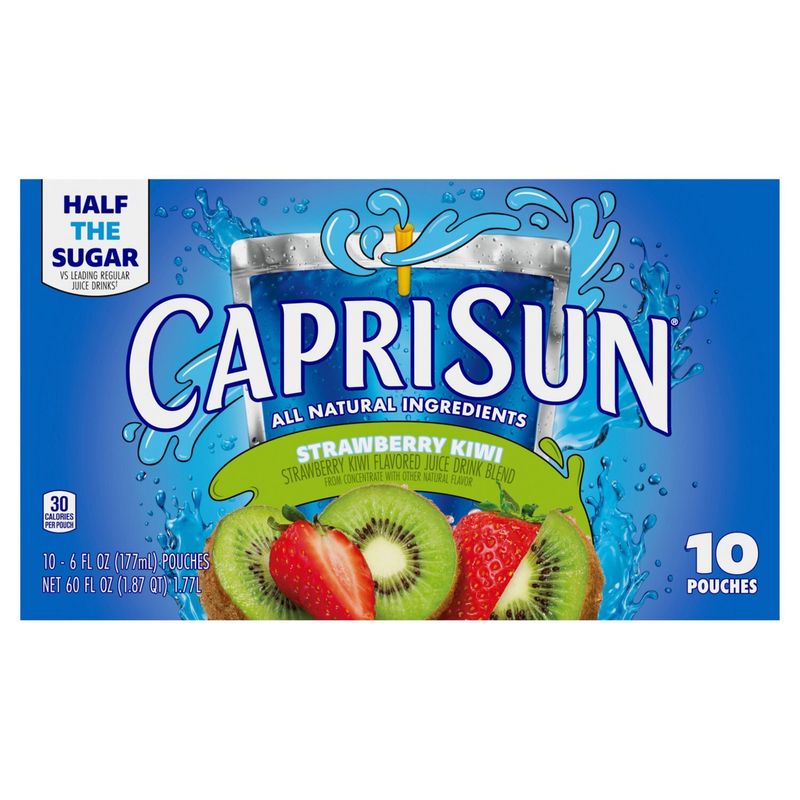 Capri Sun Strawberry Kiwi Flavored Juice Drink Blend, 6 fl oz, 10 count