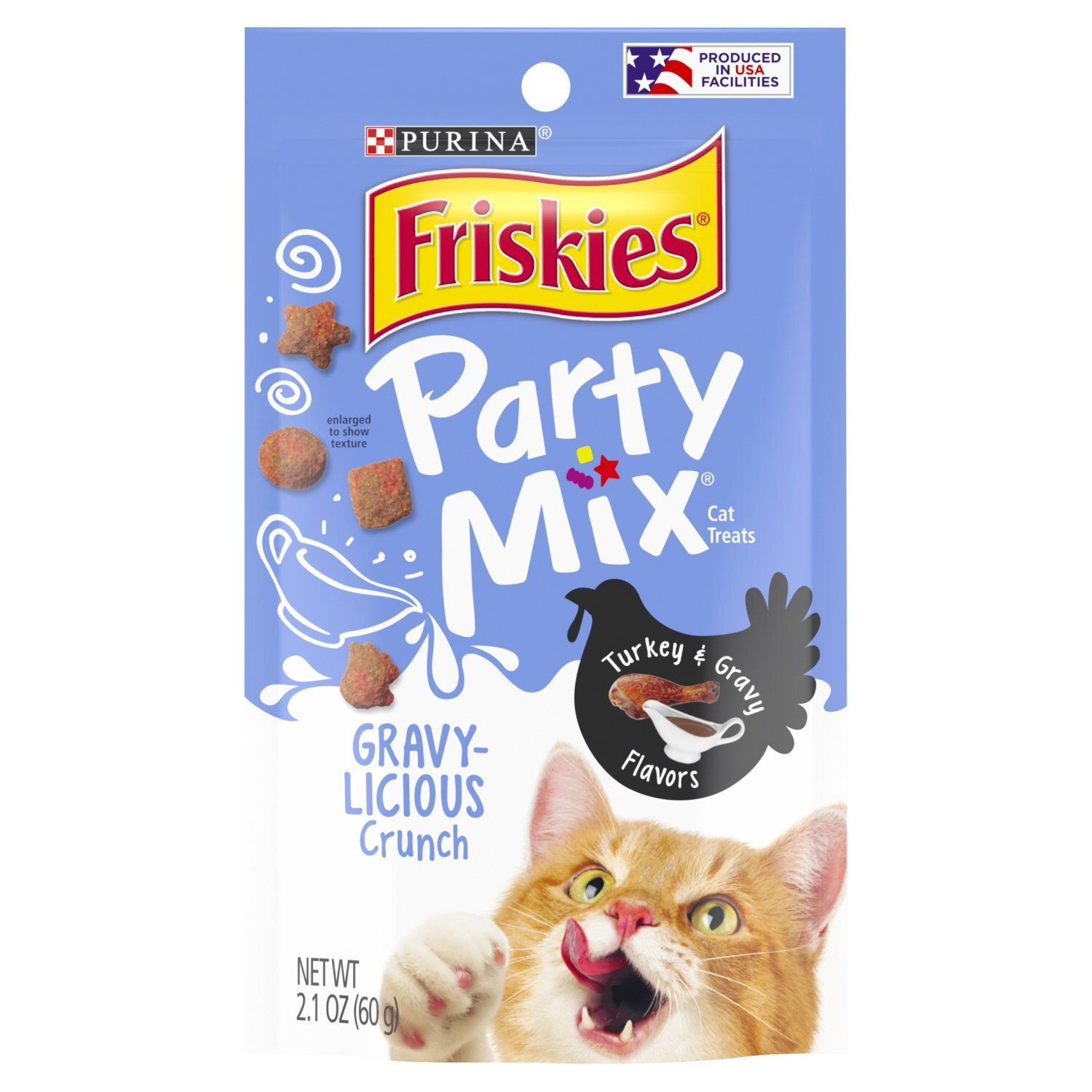 Purina Friskies Party Mix Turkey &amp; Gravy Flavors Cat Treats, 2.1 oz