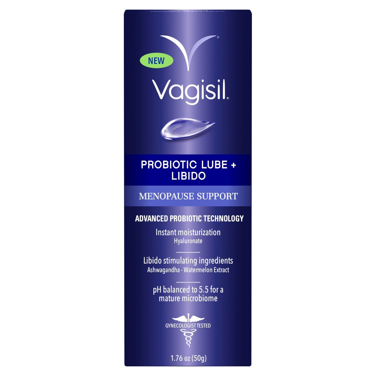 Vagisil Probiotic Lube + Libido Menopause Support Instant Moisturization Hyaluronate, 1.76 oz
