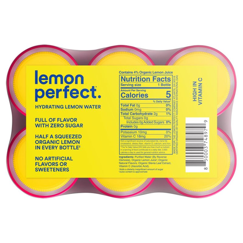 Lemon Perfect Dragon Fruit Mango Zero Sugar Hydrating Lemon Water, 15.2 fl oz, 6 count