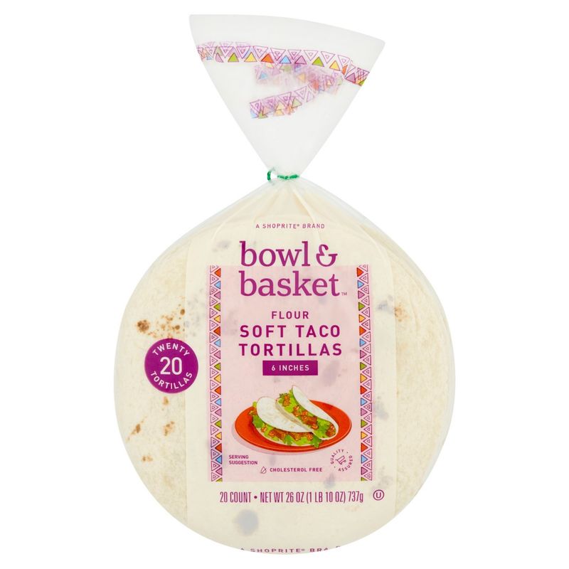 Bowl &amp; Basket Flour Soft Taco Tortillas, 6 inches, 20 count, 26 oz