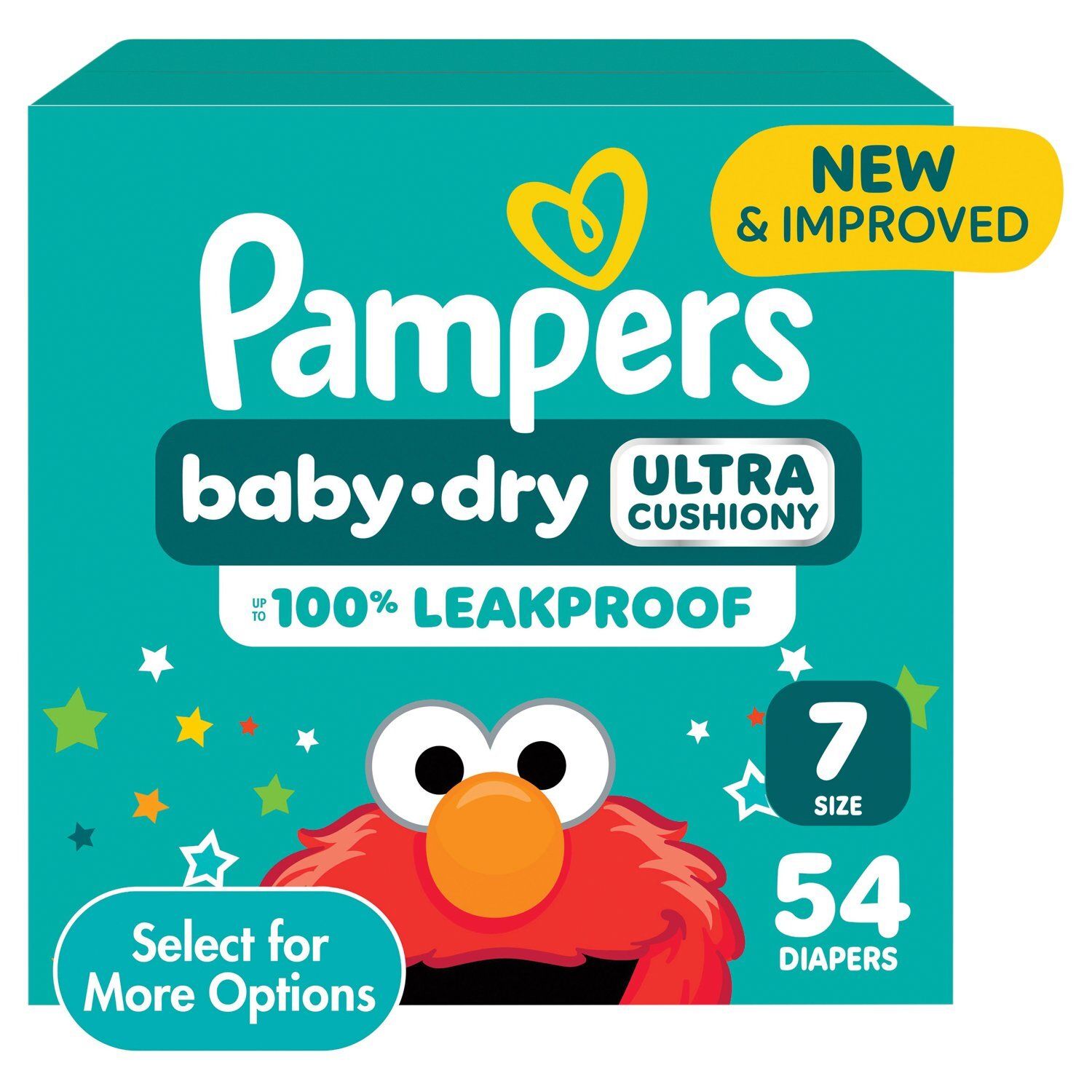 Pampers Baby-Dry Ultra Cushiony Diapers, Size 7, 26-50 lbs, 54 count