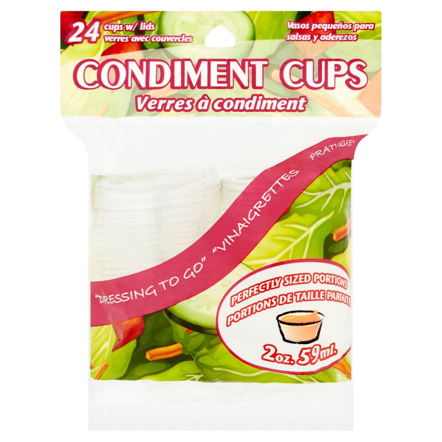 Condiment Cups w/ Lids, 24 count