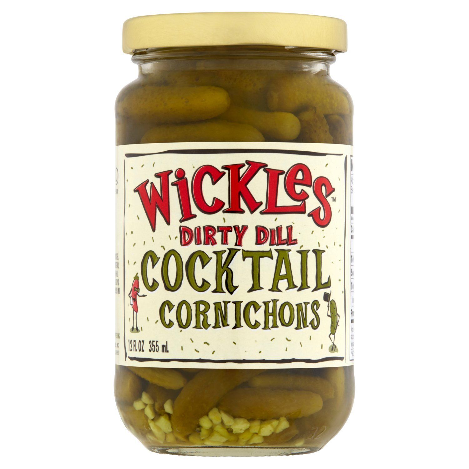 Wickles Dirty Dill Cocktail Cornichons, 12 fl oz