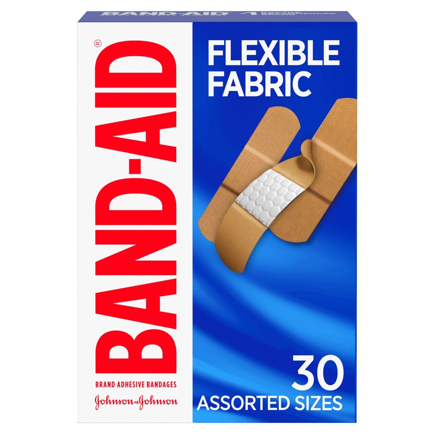 Band-Aid Flexible Fabric Adhesive Bandages, 30 count