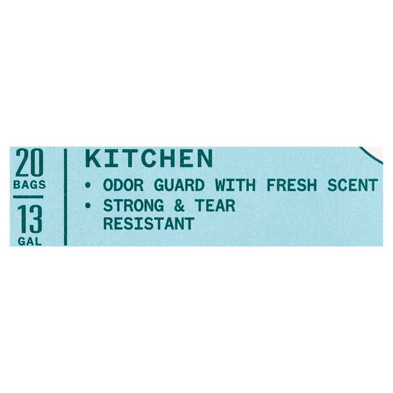 Paperbird 13 Gallon Fresh Scent Tall Kitchen Drawstring Bags, 20 count