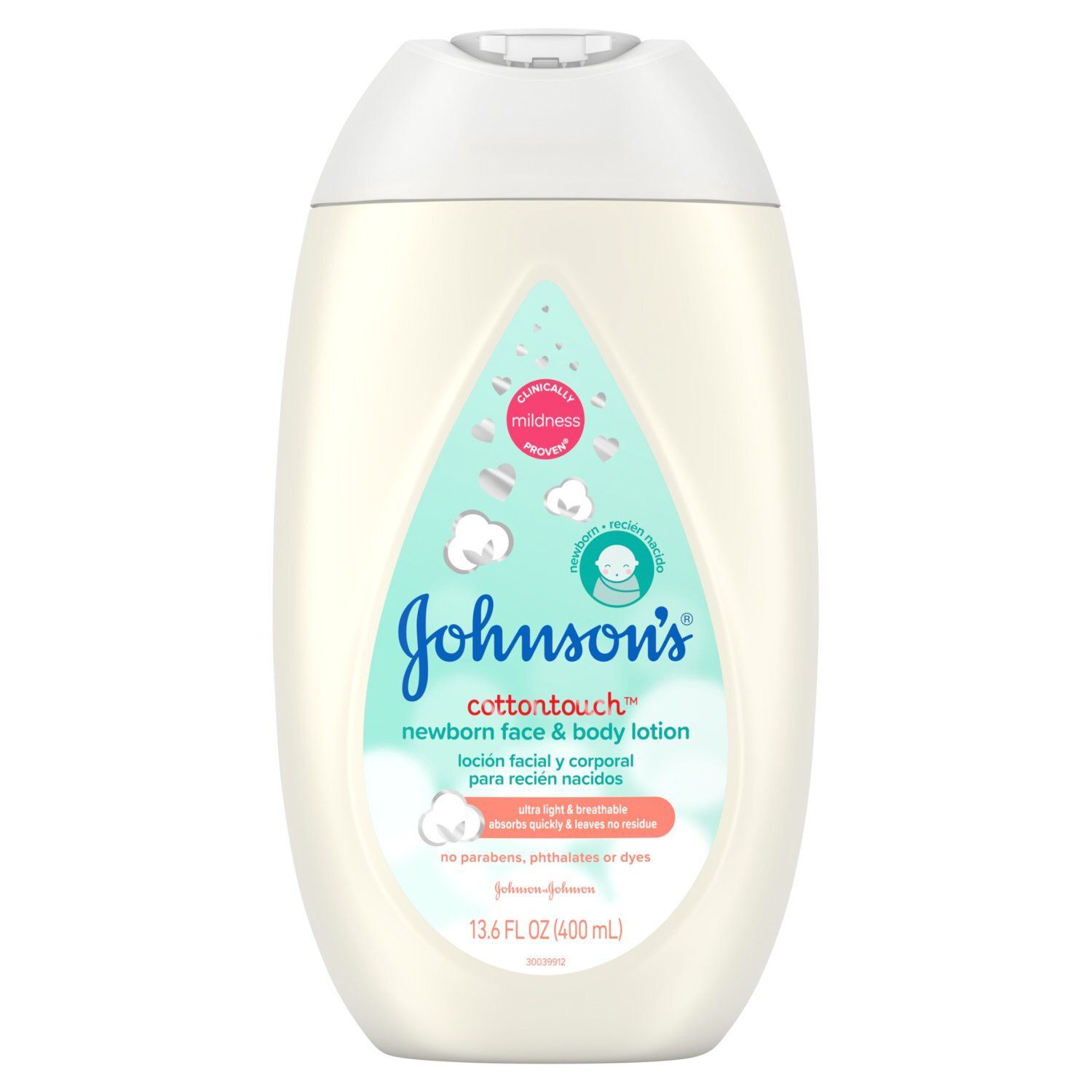 Johnson's Cottontouch Newborn Face &amp; Body Lotion, 13.6 fl oz