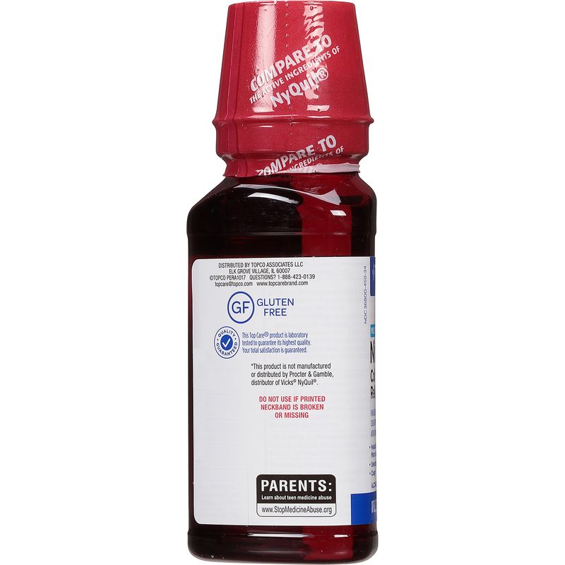TopCare Nitetime Cold and Flu Relief, Cherry Flavor, 8 fl oz.