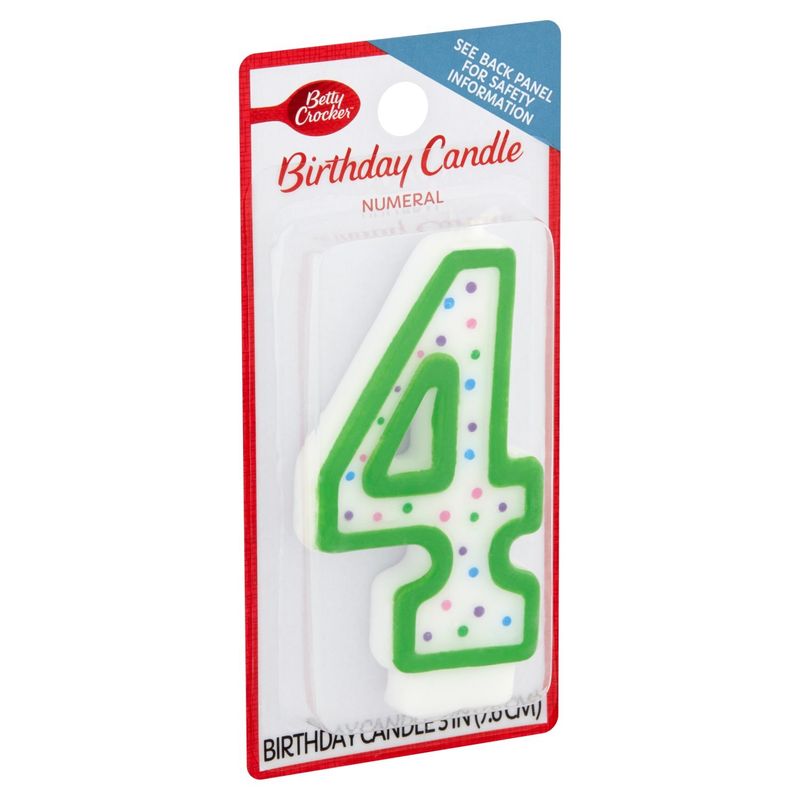 Betty Crocker Numeral 4 Birthday Candle