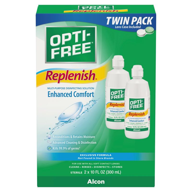 Opti-Free Replenish Multi-Purpose Disinfecting Solution Twin Pack, 10 fl oz, 2 count
