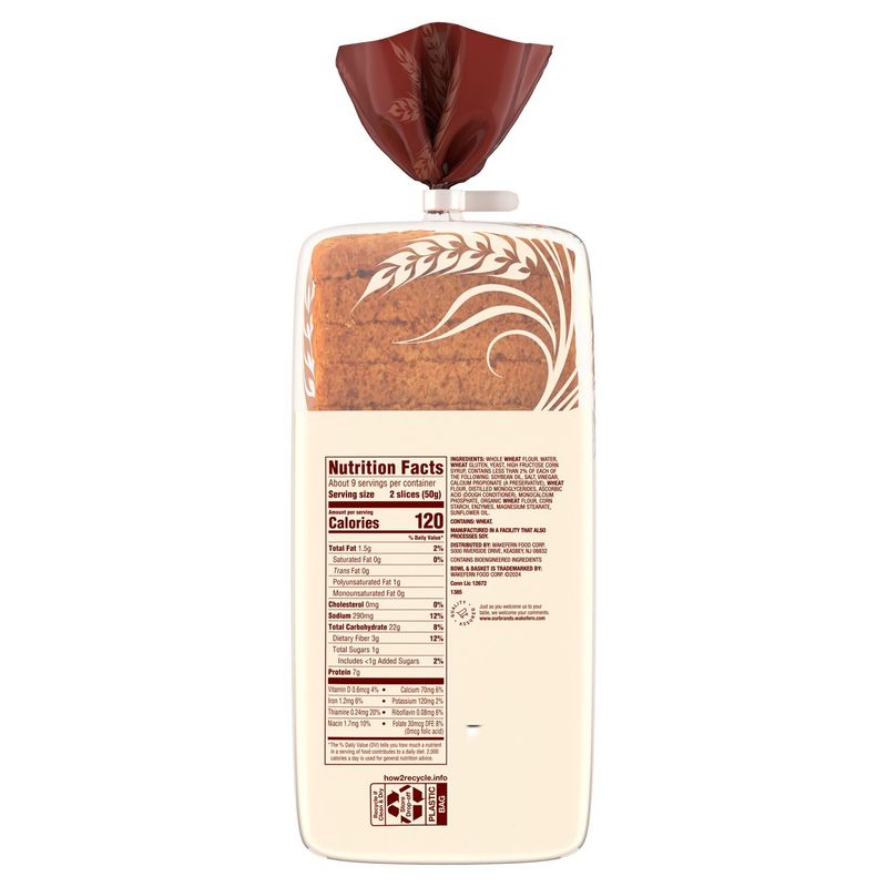 Bowl &amp; Basket 100% Whole Wheat Sliced Bread, 16 oz